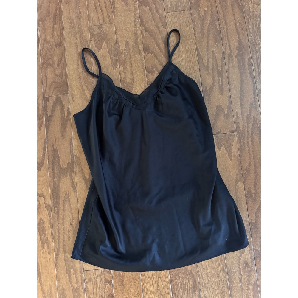 Envisionstudio Sz M Black Sleeveless Cami Sheer Neckline Frame Romantic Sexy